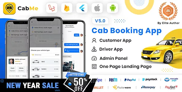 CabME  - Flutter Complete Taxi App | Taxi Booking Solution