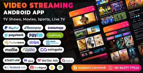 Video Streaming Android App  - TV Shows, Movies, Sports, Videos Streaming, Live TV