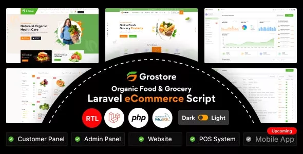GroStore - Food & Grocery Laravel eCommerce with Admin Dashboard
