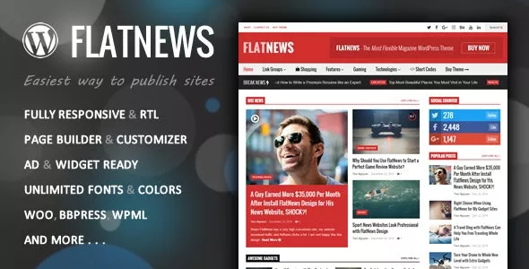 FlatNews Responsive Magazine WordPress Theme