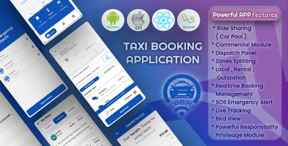 Cab2u - Taxi Solution Android & IOS + Admin Panel + Dispatch Panel