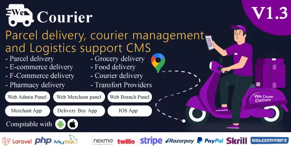 We Courier - Courier and Logistics Management CMS with Merchant, Delivery App