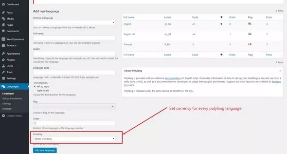 Polylang Woocommerce Multi Currency