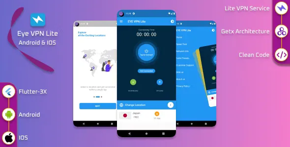 EYE VPN Lite - Flutter VPN Application with Web Admin Panel