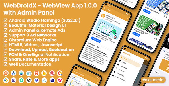 WebDroidX - Android WebView App with Admin Panel