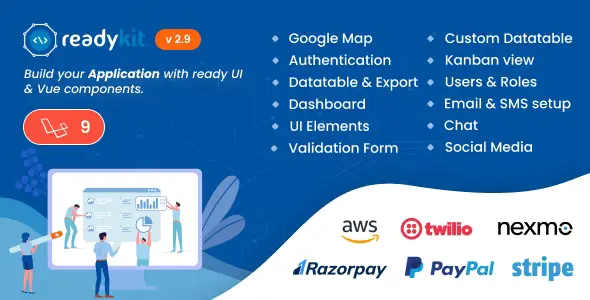 ReadyKit - Admin & User Dashboard Templates for Laravel + Vue App Development