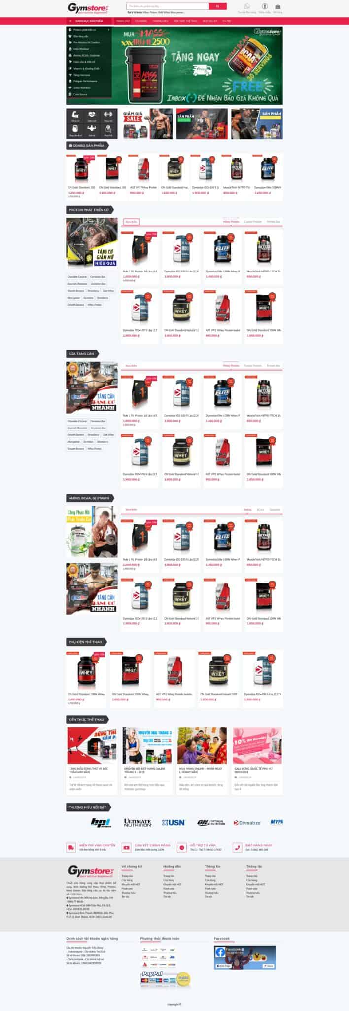 Theme wordpress gym shop