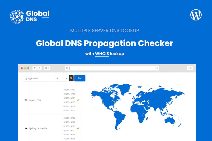 Global DNS - Multiple Server - DNS Propagation Checker - WP
