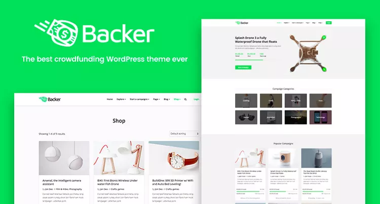Backer - The Ultimate Crowdfunding and Fundraising WordPress Theme
