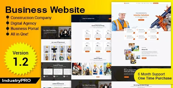 Industry Pro - Multipurpose Construction Builder and Agency Website Script