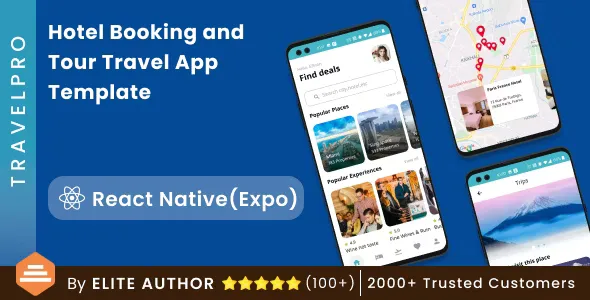 TravelPro - React Native Hotel Booking and Tour Travel App Template