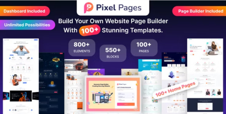 PixelPages  - SAAS Application Website Builder for HTML Template