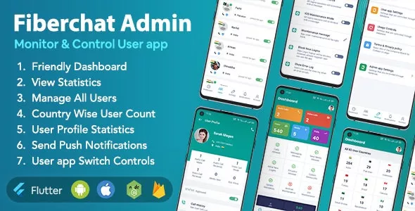 Fiberchat ADMIN App - Control & Monitor Fiberchat User Whatsapp Clone App