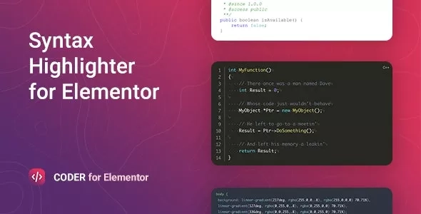 Coder - Syntax Highlighter for Elementor