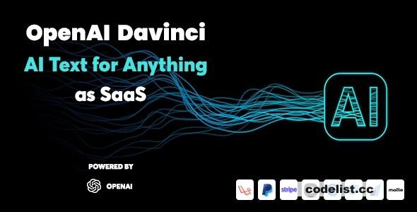 OpenAI Davinci - AI Writing Assistant and Content Creator as SaaS