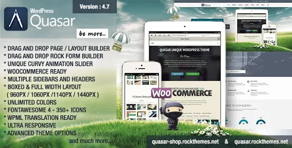 Quasar  - Wordpress Theme with Animation Builder