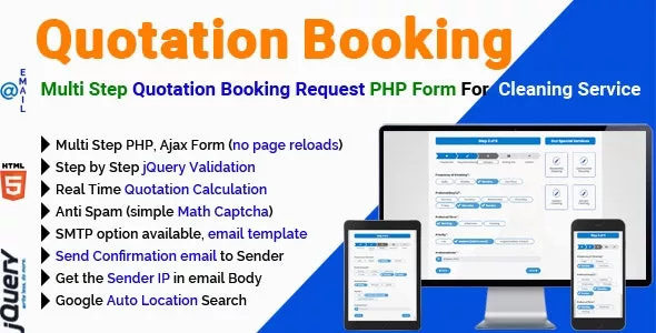 Quotation Booking  - Multi Step Quotation Booking Request PHP Form For Cleaning Service