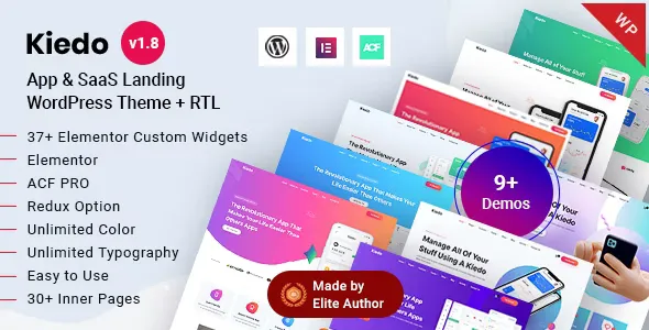 Kiedo App & SaaS Landing WordPress Theme