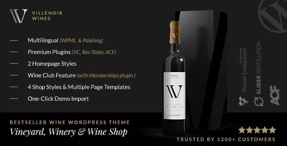 Villenoir  - Vineyard, Winery & Wine Shop WordPress Theme