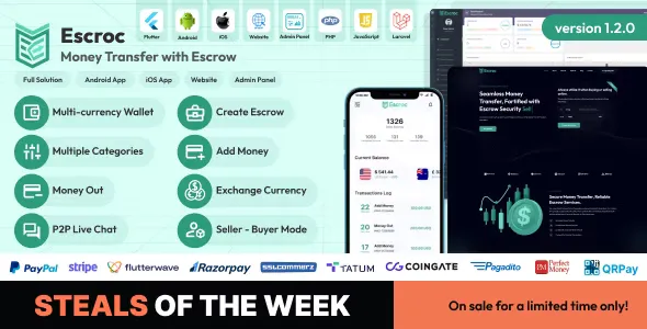 Escroc - Money Transfer with Escrow Full Solution