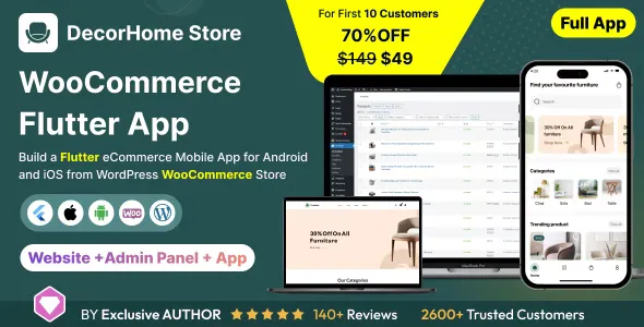 DecorHome App - Online Furniture Selling in Flutter  (Android, iOS) with WooCommerce Full App