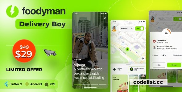 Foodyman Delivery App (iOS & Android)