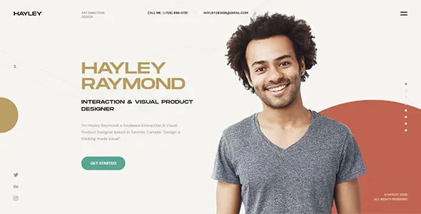 Hayley Personal CV/Resume WordPress Theme