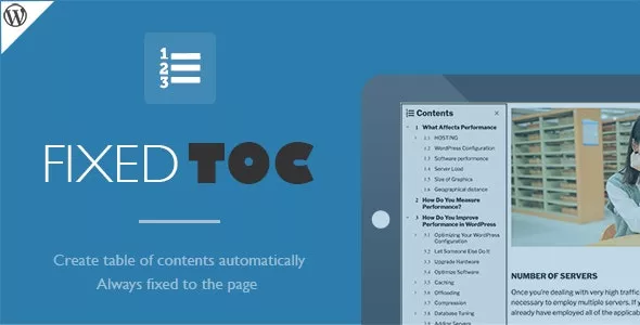 Fixed TOC - Table of Contents for WordPress Plugin