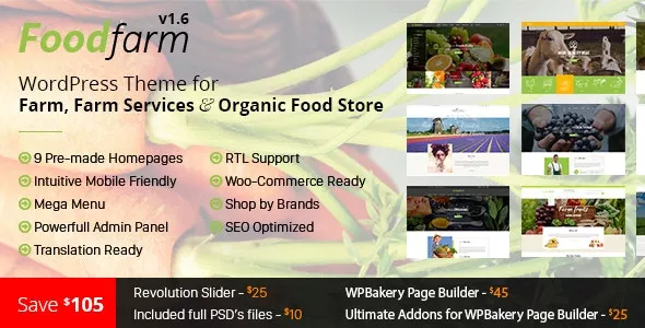 FoodFarm - WordPress Theme for Farm, Farm Services and Organic Food Store
