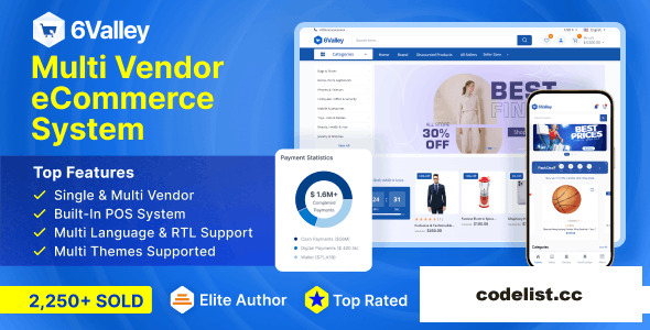 6valley- Multi-Vendor E-commerce - Complete eCommerce Mobile App, Web, Seller and Admin Panel