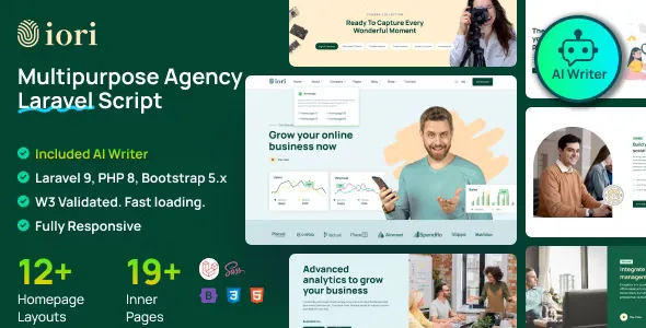 Iori - Business Website for Company, Agency, Startup with AI Writer Tool & Shopping Cart