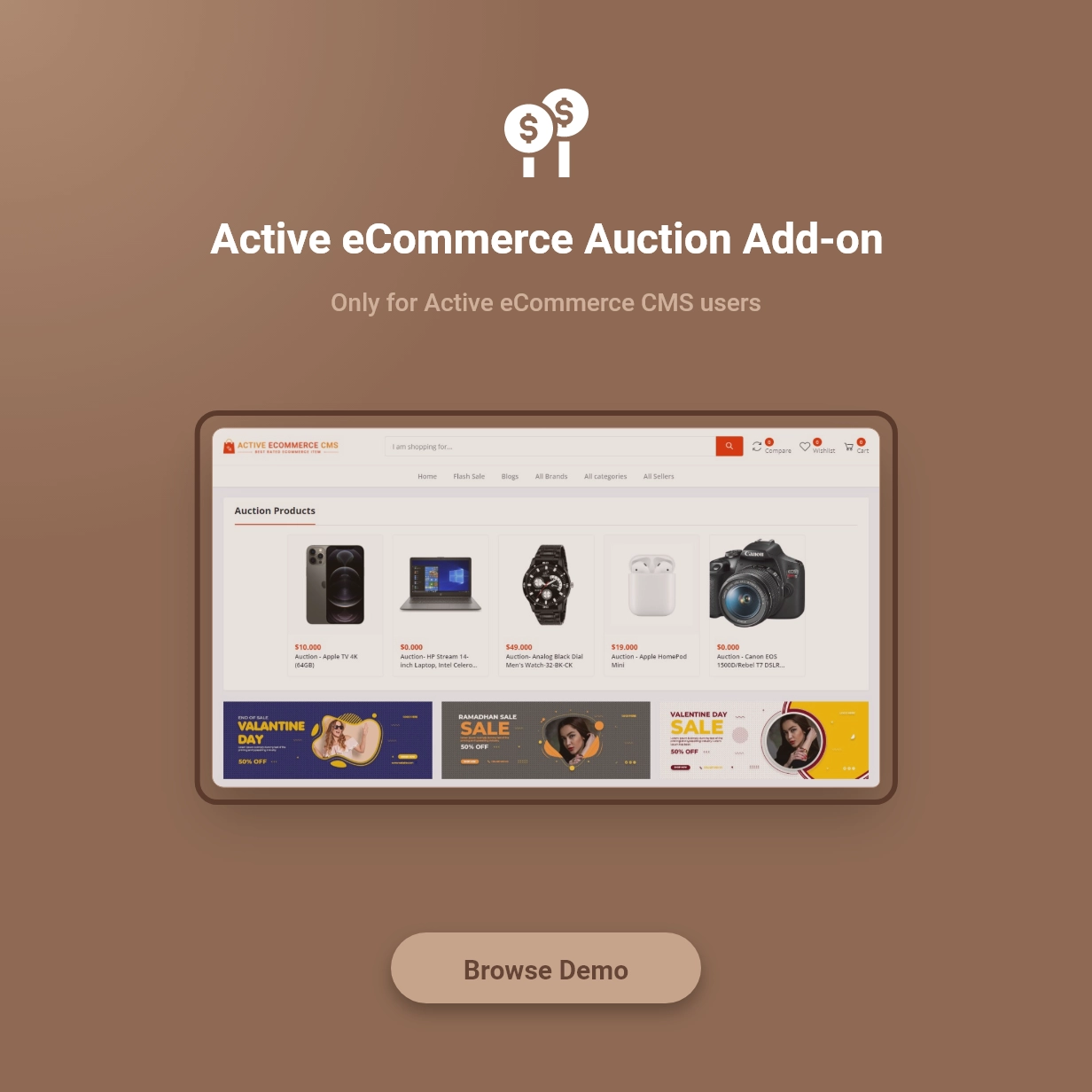 Active eCommerce Auction Add-on