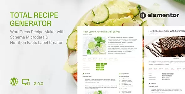 Total Recipe Generator WordPress Recipe Maker with Schema and Nutrition Facts (Elementor Addon)