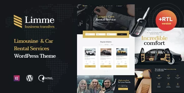 Limme Limousine Transfers & Car Dealer WordPress Theme + RTL