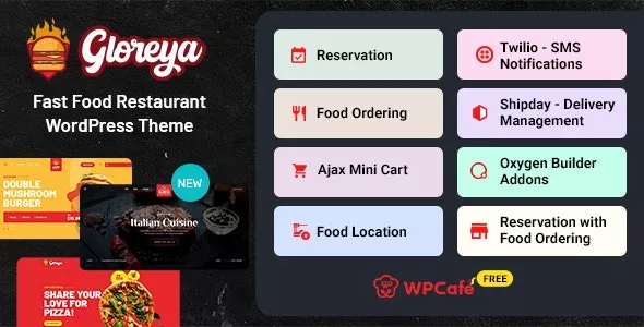 Gloreya  - Restaurant Fast Food & Delivery WooCommerce Theme