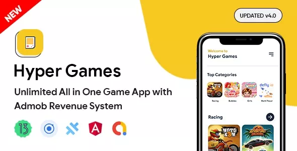 Hyper Games - All in One Game App, AdMob, Unlimited Games, Android + iOS