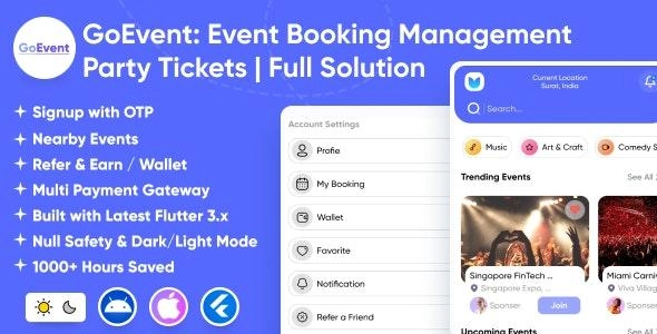 GoEvent - Event Booking Management - Event Planner - Flutter Full Solution App