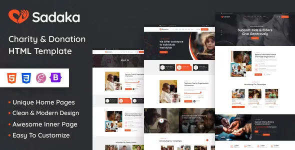 Sadaka - Non Profit Charity HTML Template