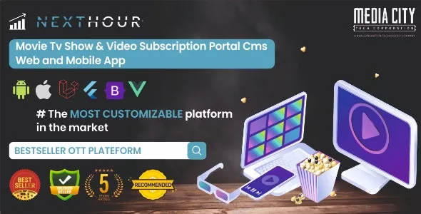 Next Hour - Movie TV Show & Video Subscription Portal CMS Web and Mobile App