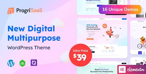 ProgriSaaS - Creative Landing Page WordPress Theme