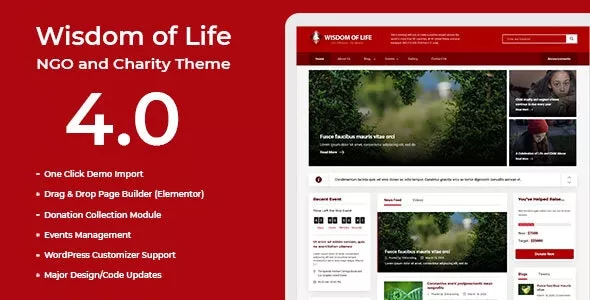 Wisdom Of Life - NGO and Charity Theme