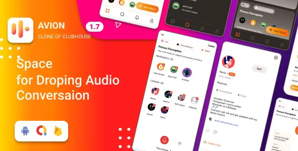 Avion - Social Audio App Clone of Clubhouse Social Networking App with Amob