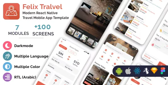 Felix Travel - Mobile React Native Travel App Template