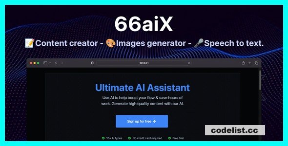 66aix - AI Content, Chat Bot, Images Generator & Speech to Text (SAAS)