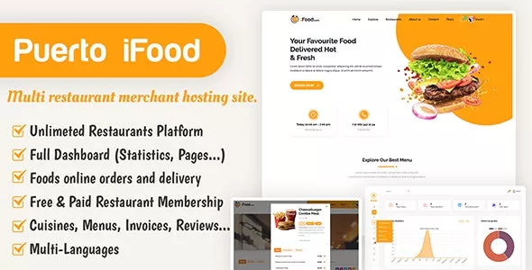 iFood - Multi Restaurant Merchant Hosting Site SaaS