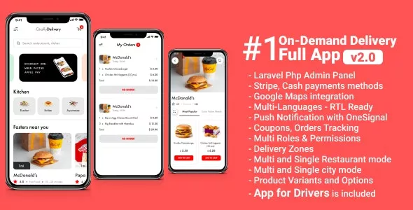 Giraffy Delivery- Food Delivery Full App with Backend