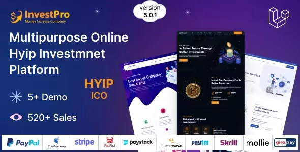 Hyip InvestPro - Advance HYIP & ICO Investment Wallet & Banking Platform