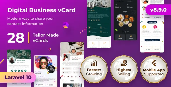 VCard SaaS - Digital Business Card Builder SaaS - Laravel VCard Saas - NFC Card