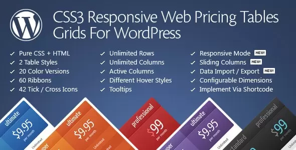 CSS3 Compare Pricing Tables for WordPress