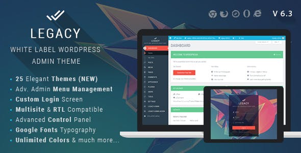 Legacy - White label WordPress Admin Theme